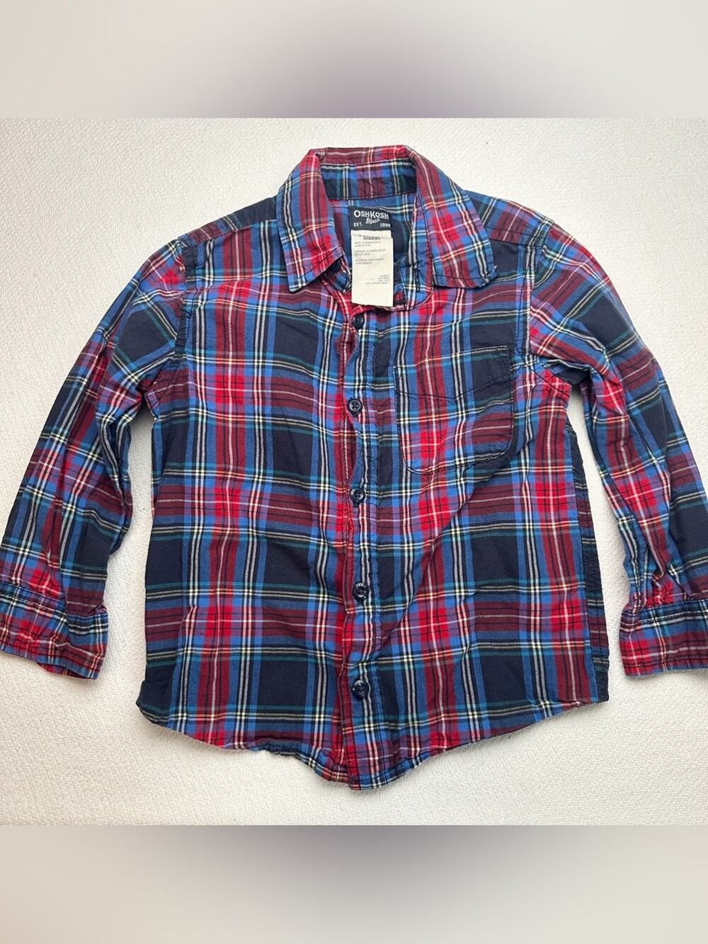 OshKosh B'gosh Red & Blue Plaid Button-Up Shirt